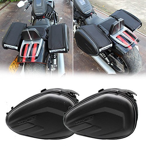 ONEPACK Motorcycle Saddle Bags Bicycle Bike Travel Panniers Bags,2 PCS 600D Expandable Motorcycle Rear Seat Side Luggage Saddle Bag Motocross
