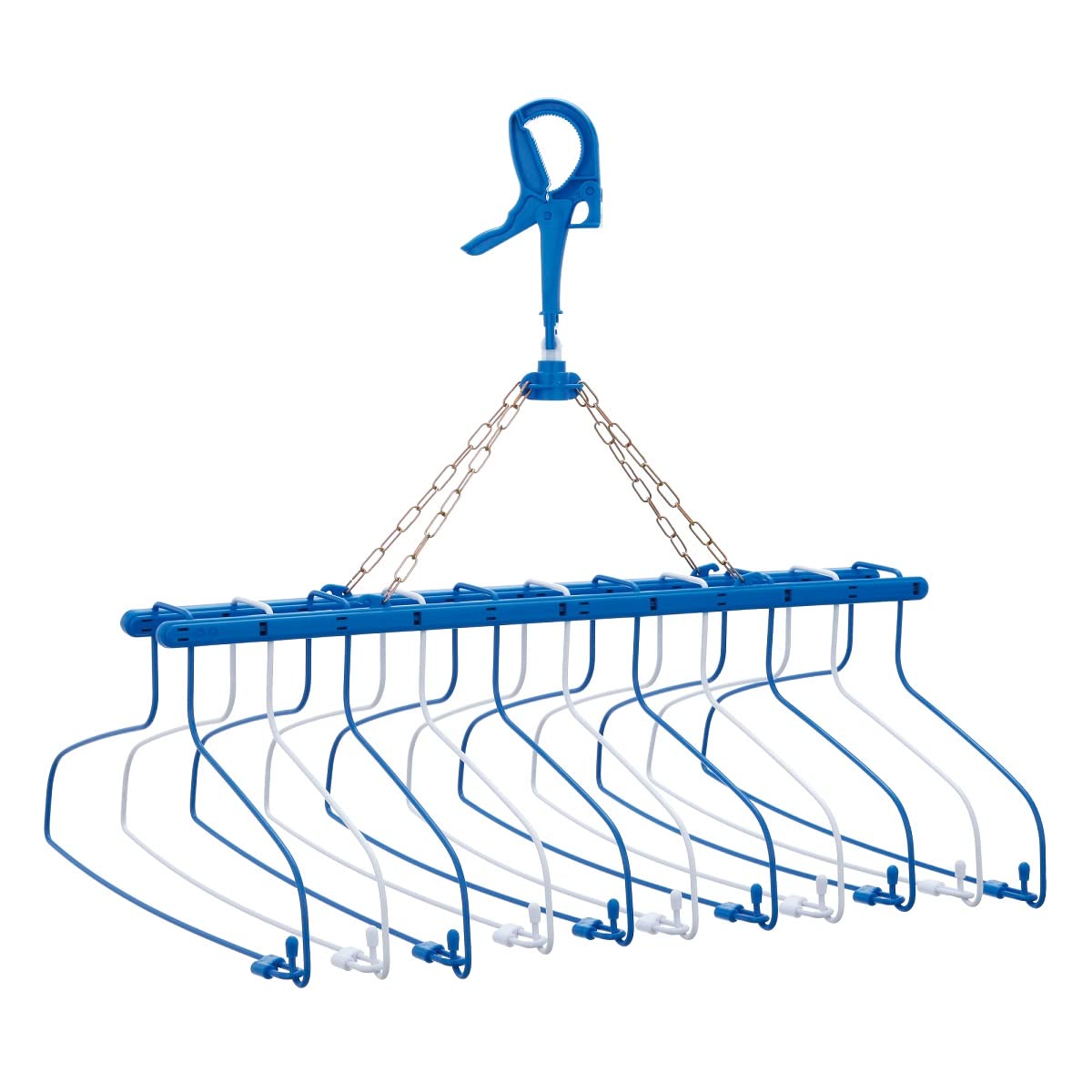 ニシダ 洗濯 物干し スキップ ハンガー11連式 プレミアム ダークブルー 54×49×40cm シャツ類を一度に11枚干せる 多連ハンガー商品画像