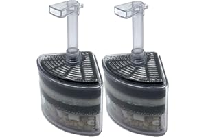 Aquapapa Corner Filter Air Driven Bio Sponge Ceramic for Fry Shrimp Nano Fish Tank Aquarium Up to 20 Gal ea.(2-Pack)