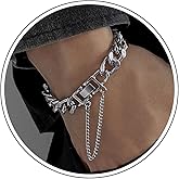 Zeshimb Cuban Link Bracelet Miami Cuban Chain Bracelet Minimalist Silver Chain Curb Cuban Bracelet Hip Hop Jewelry for Men Women