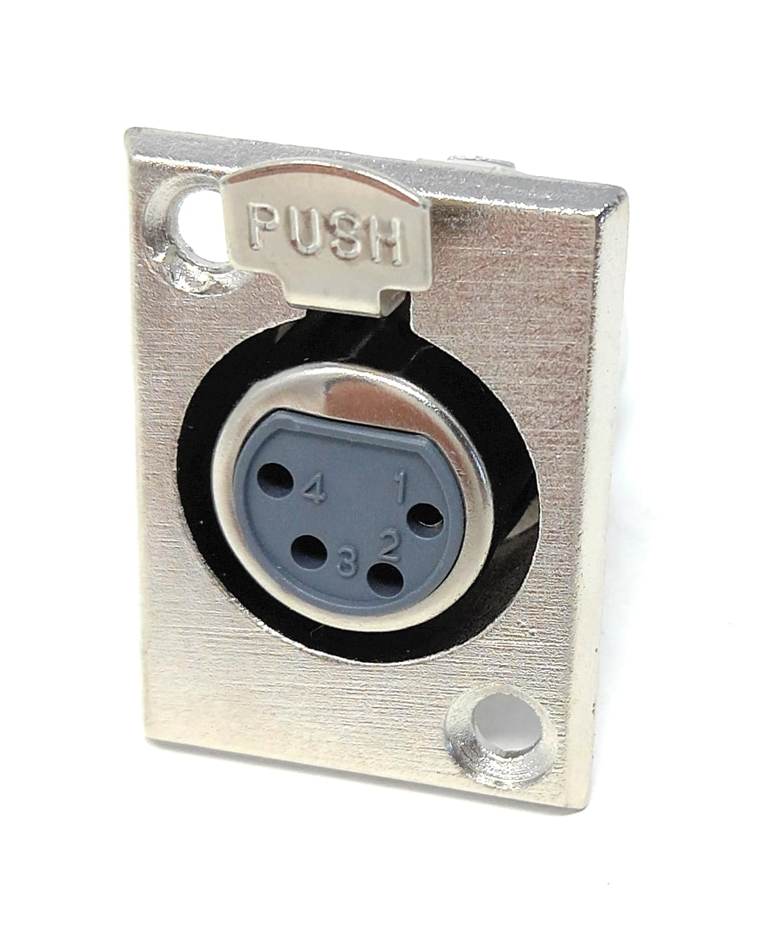 DRUT 1pcs. 4-Pin XLR Male Panel Mount Socket - D-Series Chassis Audio Connector for Microphones, Speakers, and Musical Instruments