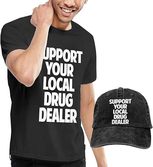 NISKSZW Support Your Local Drug Dealer Men's Casual Short Sleeve T