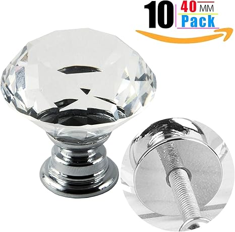Schubladenknöpfe Möbelknöpfe Kristall - 40 MM Möbelknöpfe Möbelknopf