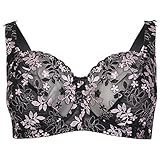 underwire bra full cup support control lace plus size 34 to 46 D DD E F G H