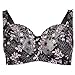 underwire bra full cup support control lace plus size 34 to 46 D DD E F G H