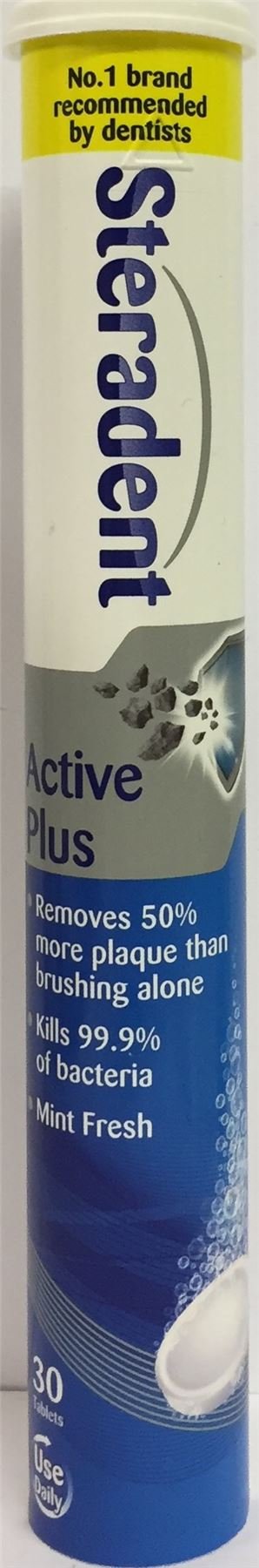 THREE PACKS of Steradent Active Plus 30 Tablets