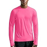 Zengjo Mens Long Sleeve Workout Shirts Light Weight Quick Dry UV/SPF Athletic T-Shirt Running Hiking with Thumb Holes