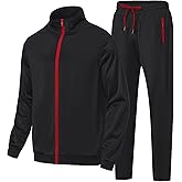 HODOSPORTS Mens Tracksuits 2 Piece Full Zip Jogging Running Suits SweatSuits for Men Shiny Sport Track Suits Sets