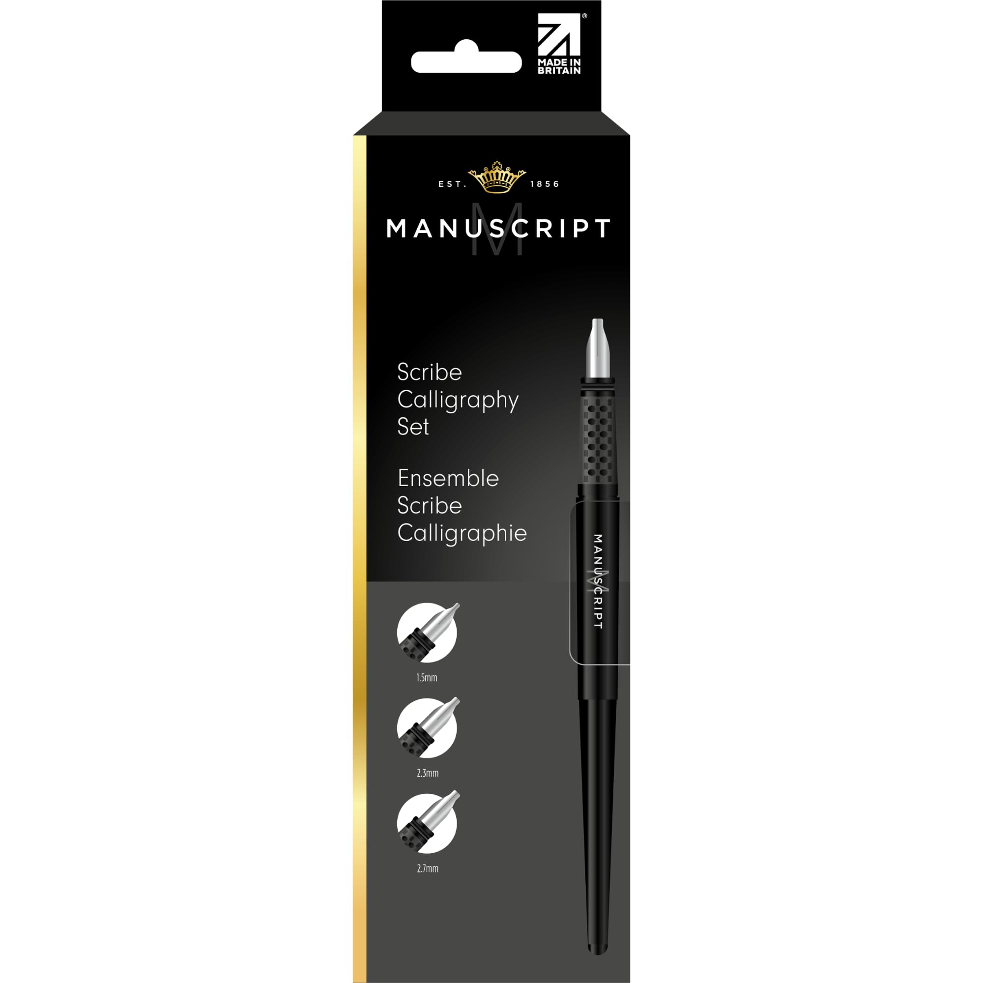 MANUSCRIPT Scribe Calligraphy Writing Pen Set - Traditional Set with 3 Highly Polished Nibs for Smooth Delivery of Ink (Right Handed)