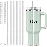 6 Pack Stanley Straws for 40 oz Tumbler - Stanley Replacement Straw with 2 Cleaning Brushes, Reusable BPA-Free Plastic, 40 oz