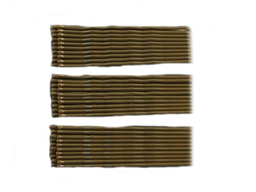 30 Extra Long Brown Traditional Kirby Hair Grips Slides Clips Pins 7cm