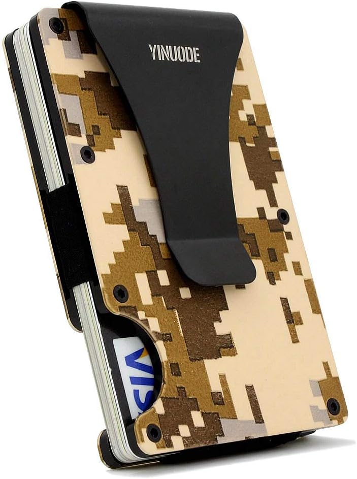 Carbon Fiber Credit Card Holder RFID Blocking Anti Scan Metal Wallet Money Cash Clip