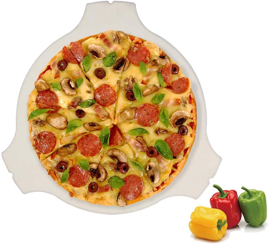 Dracarys 15" Round Pizza Stone Baking Stones for Grill and Oven, Big Green Egg Accessories, Heavy Duty Ceramic Pizza Grilling Pan, Thermal Shock Resistance Perfect for Baking Crisp Crust Pizza : Garden & Outdoor