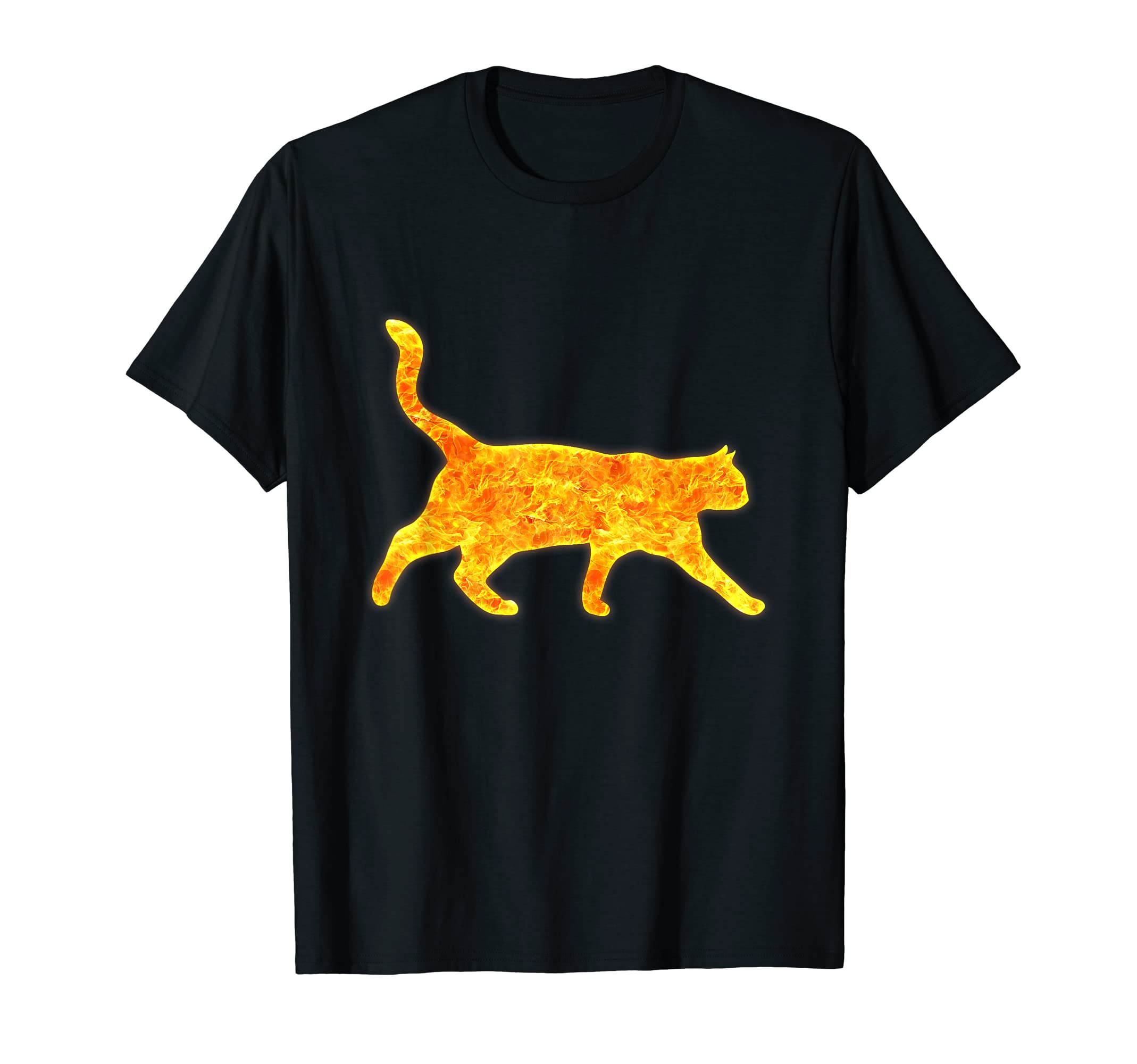 Cat Kitten Pet Fire Flames Burning T-Shirt