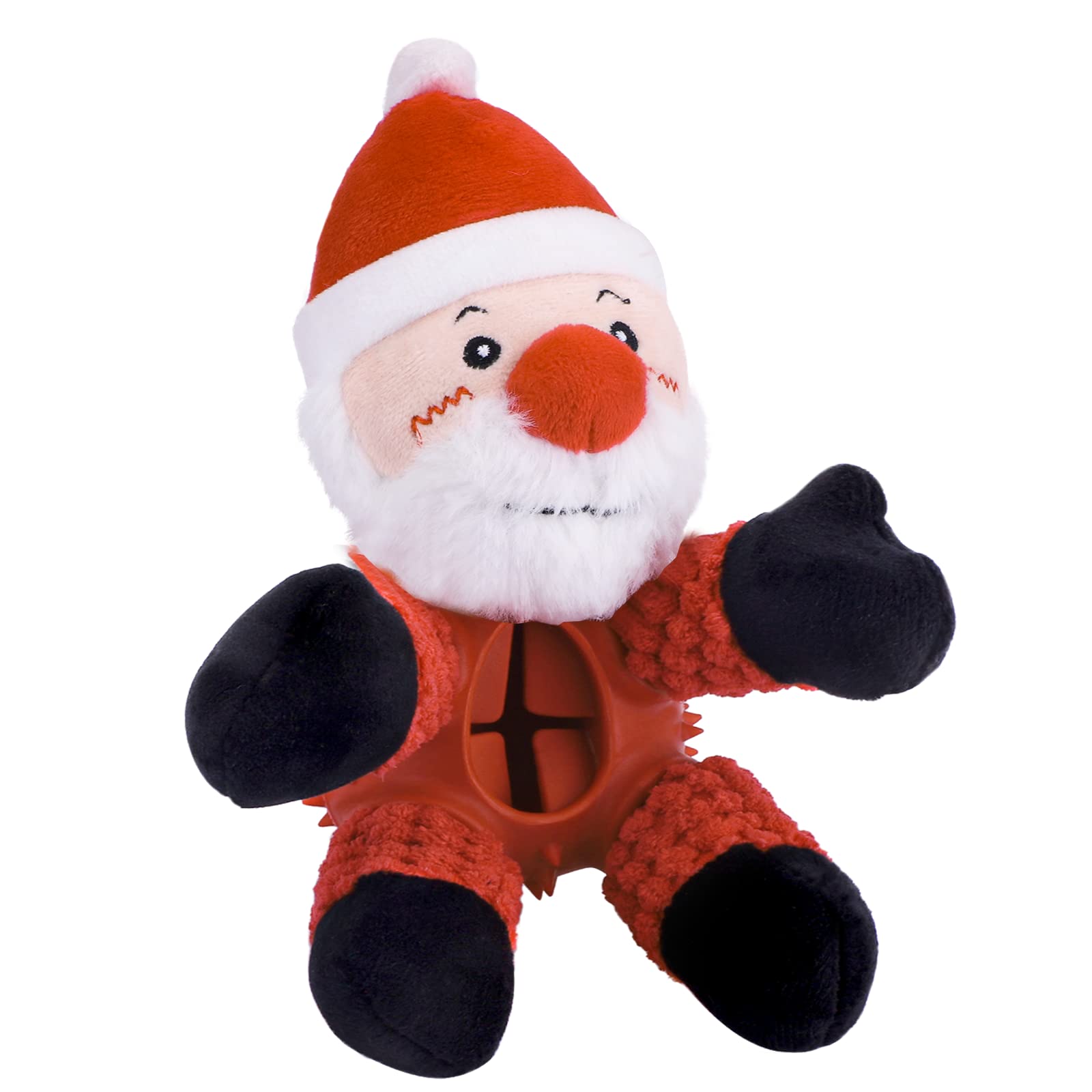 JYPS 4 in 1 Christmas Dog Toys Presents, Puppy Chew Toy with Treat Dispenser for Boredom, Soft Plush Puppy Teething Toy for 8 Weeks Small Medium Dog, Interactive Squeaky Dog Xmas Stocking Gift