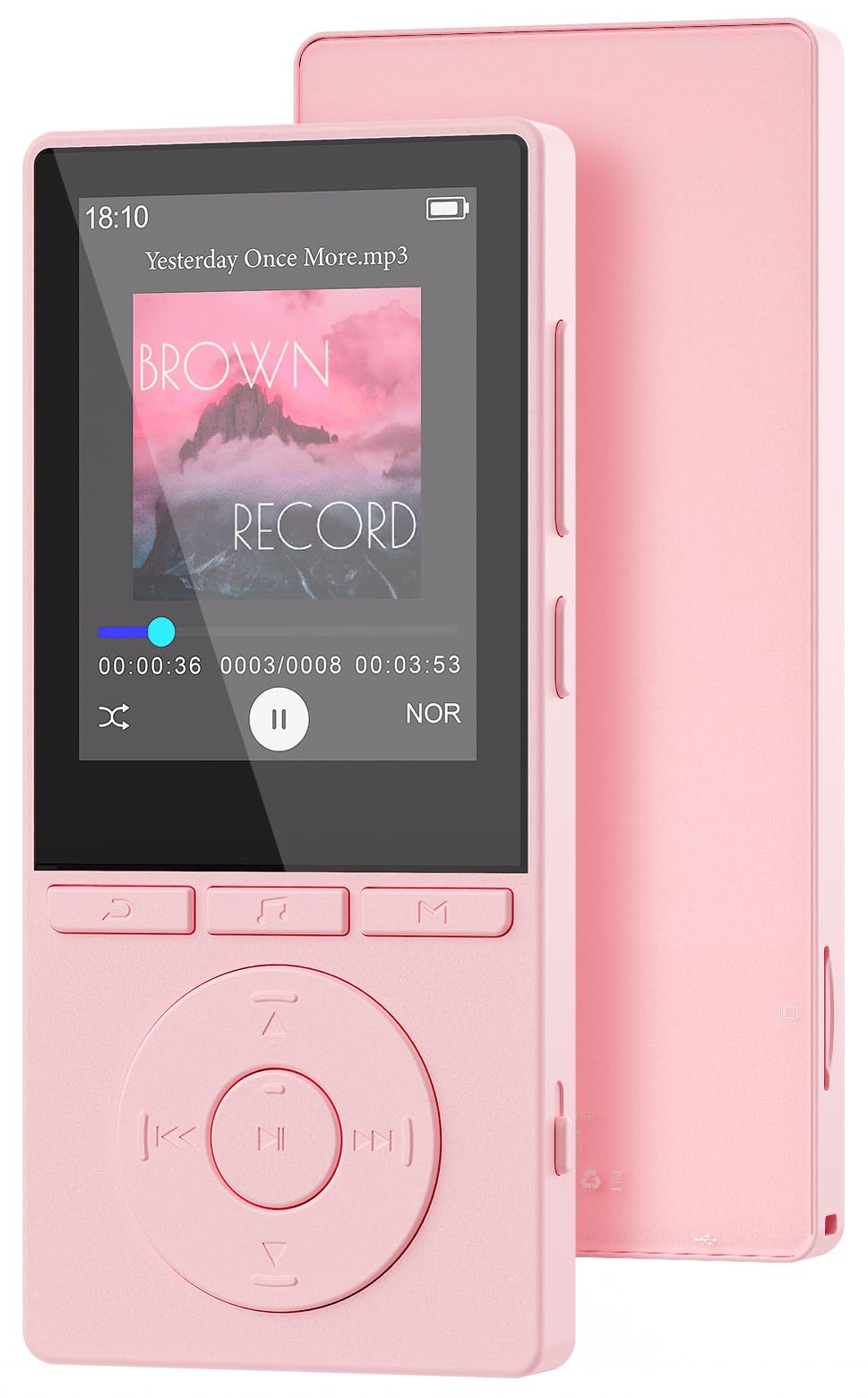 Photo 1 of 64GB MP3 Player with Bluetooth 5.3, Music Player with HiFi Sound for Sports Runners, 2.4" Screen MP3 Player Built in HD Speaker Voice Recorder E-Book, Expanded Up to 128GB, Earphone Included, Pink
