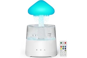 Diffuserlove Rain Diffuser Cloud Humidifier 450ML Diffuser Water Drip Waterfall Lamp Mushroom Humidifier
