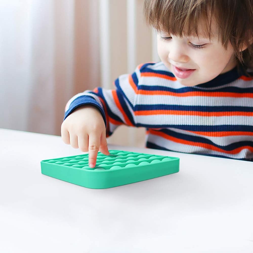 OCACA Fidget Pop Up Toys, Pop Up It Push Bubble Sensory Toys to Relieve Stress & Anxiety for Special Education School Supplies, Kids and Adults (Green, Square) : Office Products