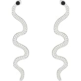 Andelaisi Vintage Snake Drop Earrings Snake Dangle Earrings Long Serpent Earring Halloween Gothic Animal Earrings Jewelry for Women
