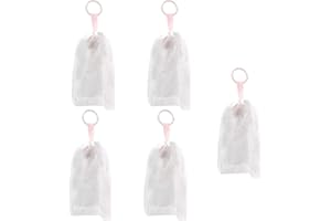 Foaming Net for Face Washing 5Pcs Soft Skin-Friendly Soap Net with Hanging Rope Pe Cleanser Foamer Bubble Net for Bathroom,So