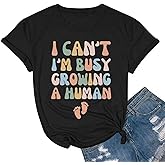 Zoemghc Pregnancy Announcement Shirts Growing A Human Shirt Women Cute Funny Graphic Maternity Tees Pregnant Mom Gifts Tops