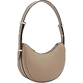 Small Crescent Smooth Faux Leather Underarm Shoulder Bag