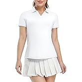 BASUDAM Women's Golf Shirts V-Neck Short Sleeve Collared Tennis Polo T-Shirts Quick Dry
