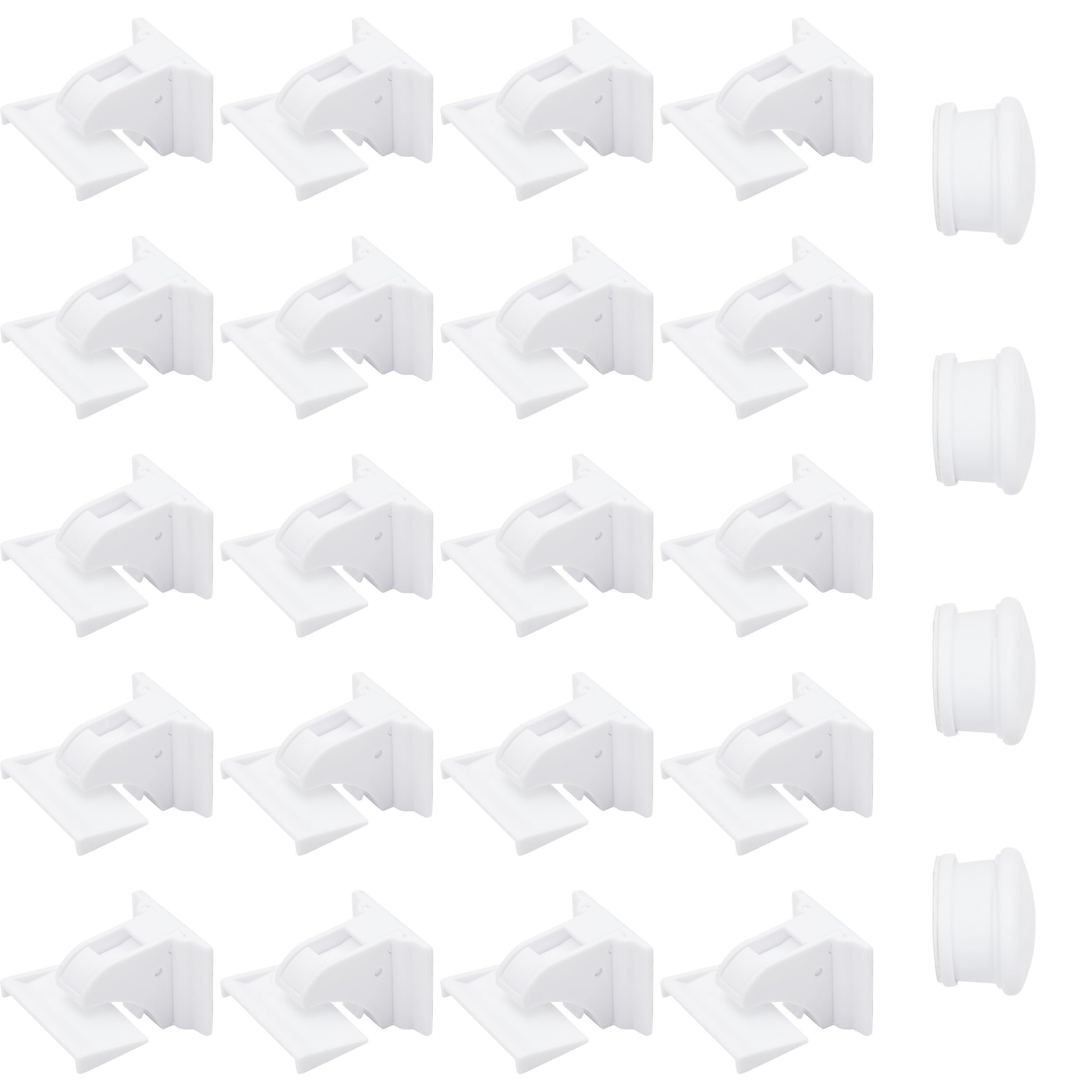 MATANA chuckle - 20 Self Adhesive Magnetic Child Proof Safety Locks with 4 Keys - Cabinets & Drawers| Easy Install - No Screws or Drilling
