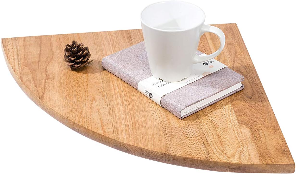 Wooden Corner Shelf 1 Pcs Round End OAK Wood Hanging Wall Mounted
