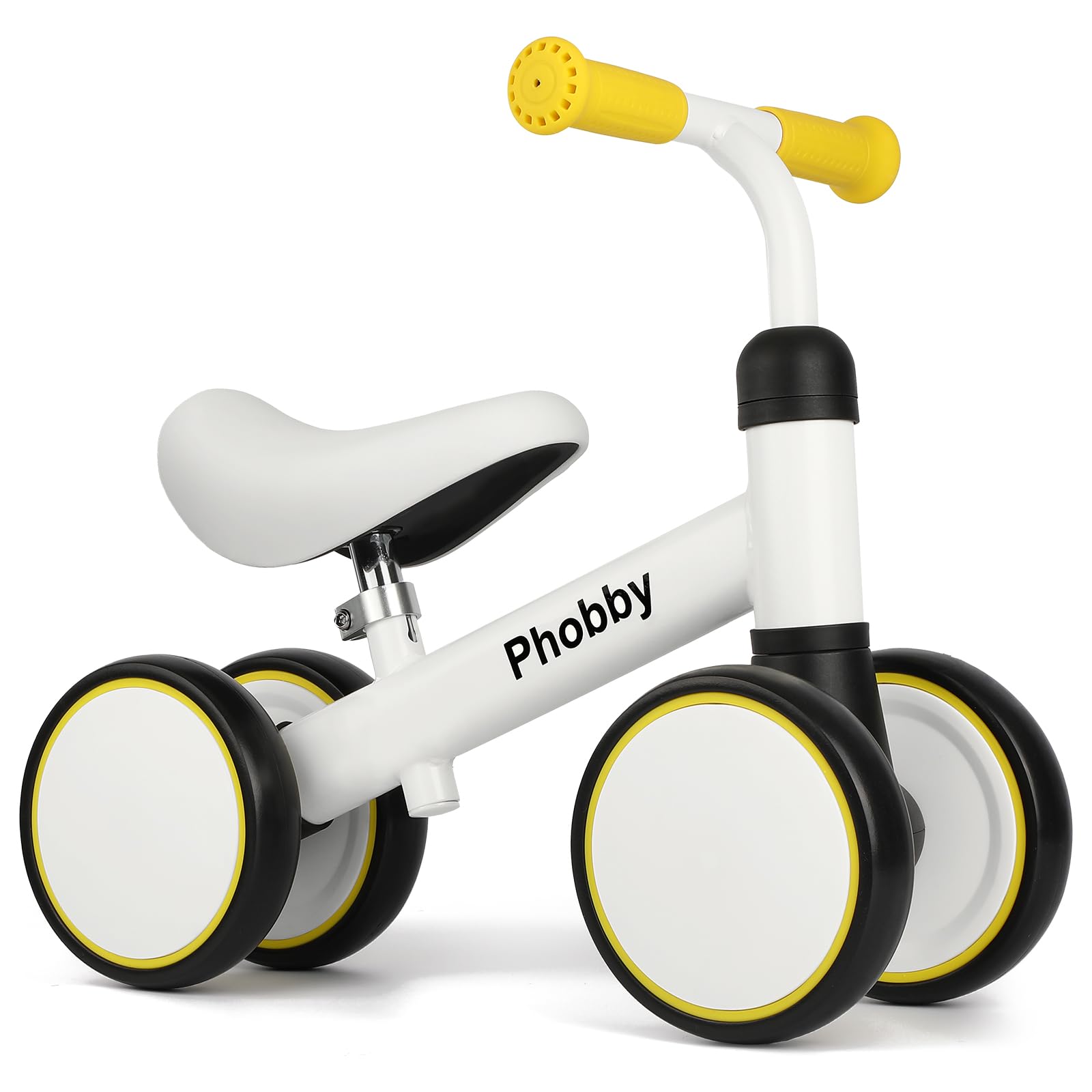 Baby Balance Bike for 1 2 3 Years Old Boys Girls, 4 Wheels Toddler Bike with Adjustable Seat, 12-36 Months Kids First Birthday Toy Gift