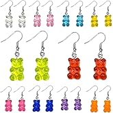 Gummy Bear Dangle Earrings, Colorful Acrylic Drop Earrings Set, 10 Pairs