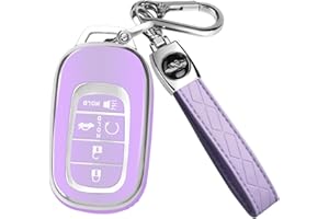 QBUC for Honda Key fob Cover with Keychain,Compatible with 2022 2023 2024 Honda Accord Civic HR-V CR-V Pilot
