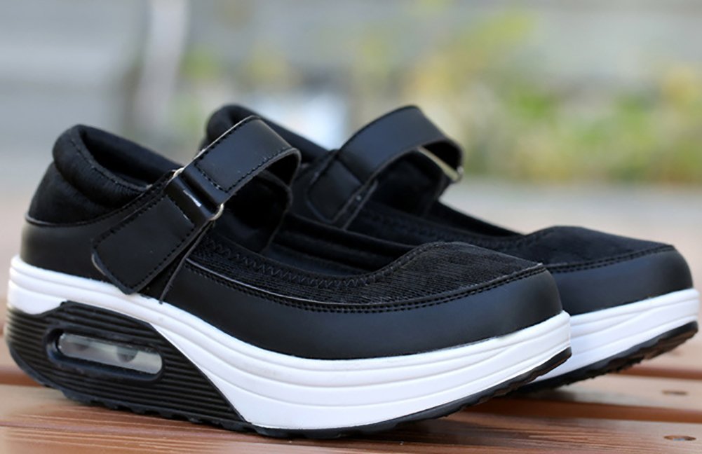 Odema Women's Mary Jane Platform Wedges Sneakers Black SizeUS5.5 - Image 4