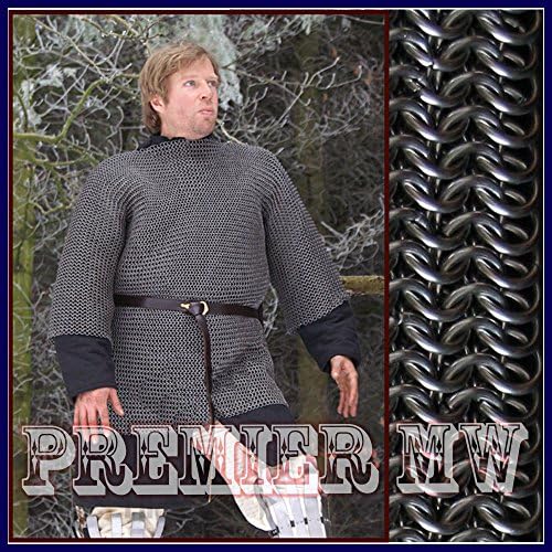 PREMIER MW Large Size Hauberk High Tensile 16G Steel Wire Butted Chainmail 9mm Ring W CUT
