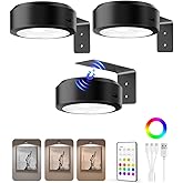 EZVALO Picture Lights for Wall, 2000mAh Rechargeable Battery Magnetic Poster Lights with 3 Color Temps & 12 RGB, Remote Dimma