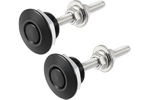 VekAuto Black Bumper Quick Release Lock Latch Aluminum Alloy Hood Pin Lock Push Button Bonnet - Pack of 2 Auto Accessories