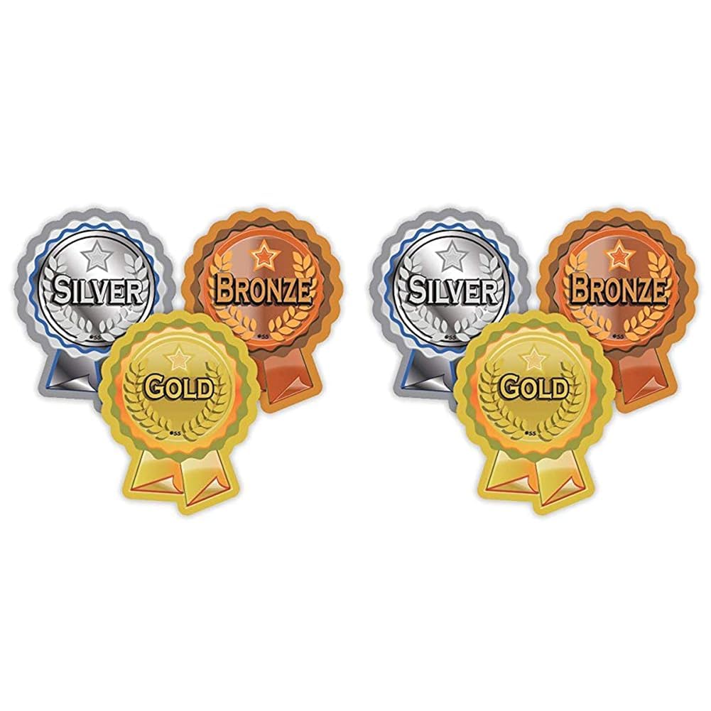 SuperStickers Gold, Silver and Bronze Rosette Stickers (120 Stickers) (Pack of 2) — image 1