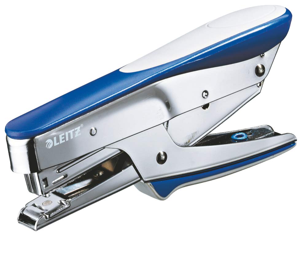 Leitz Stapling Pliers, Uses No. 10 Staples, Includes Staples, 15 Sheet Capacity, Metal, Water Blue, 55450033
