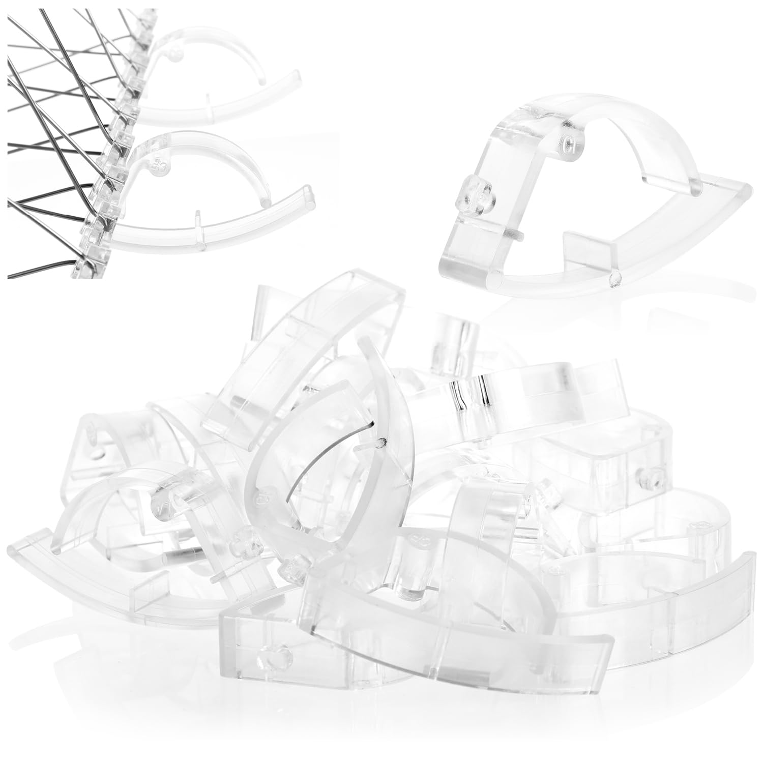 com-four® 24x mounting clip for bird control spikes - accessories for pigeon control - fastening clips for bird control on rain gutters