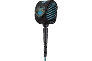 FCS Freedom Helix 6' All Round Surf Leash - Tranquil Blue/Black | Lightweight, Naturally Sourced Bio-Resin Surf Leash for 0-8ft Waves, Shock-Absorbing Inner Helix Cord, Sleek & Strong