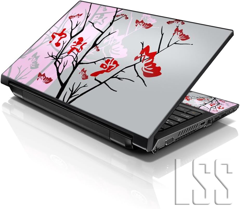 LSS 15 15.6 inch Laptop Notebook Skin Sticker Cover Art Decal Fits 13.3" 14" 15.6" 16" HP Dell Lenovo Apple Asus Acer Compaq (Free 2 Wrist Pad Included) Pink Gray