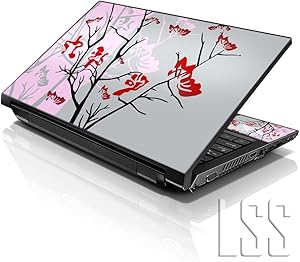 LSS 15 15.6 inch Laptop Notebook Skin Sticker Cover Art Decal Fits 13.3" 14" 15.6" 16" HP Dell Lenovo Apple Asus Acer Compaq (Free 2 Wrist Pad Included) Pink Gray