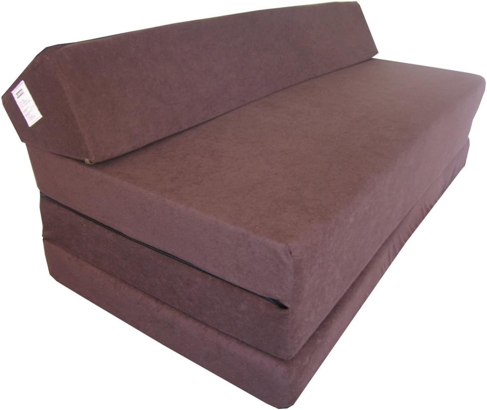 Natalia Spzoo® Fold Out Sofa - folding mattress - 200 cm long (Brown)