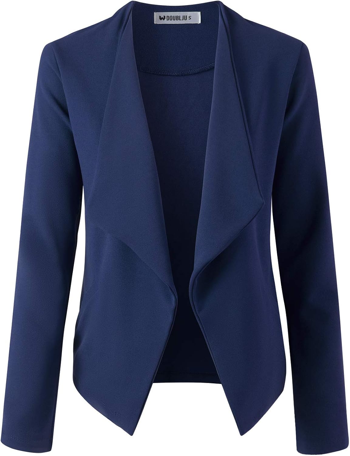 Doublju Women's Long Sleeve Cardigan Lightweight Open Front Office Blazer with Plus Size