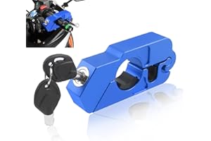 BAIONE Motorcycle Grip Lock Handlebar Throttle Security Lock Anti-Theft Scooters fit for ATV Motorcycles Dirt Street Bike (Blue)