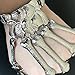 FEFE Skull Fingers Metal Skeleton Slave Bracelet Ring Gothic Halloween
