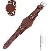 MMBAY Leather 22mm men Watch Bands Compatible Fit for Fossil CH2564 CH2565 CH2573 CH2574 CH2587 CH2592 Replacement Silicone Watch Strap Wirstband Bracelet For Men and Women