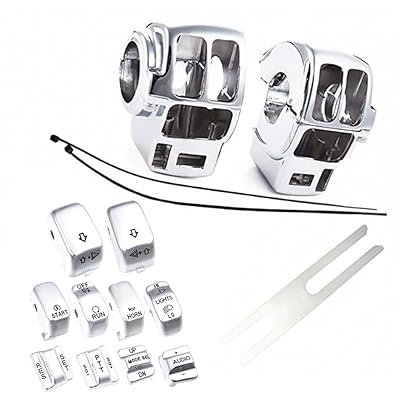 Chrome Switch Housings Caps Set for Harley Davidson Electra Glide Road King Tri Glide 1996-2013