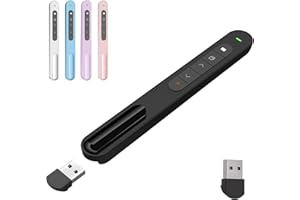 GUMENA Presentation Clicker with Red Light Beam, 328ft Long-Range Wireless Presenter with Magnetic USB Receiver, PowerPoint C