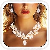 Yean Silver Crystal Bridal Jewelry Set Sparkly Rhinestone Necklace and Earring Set Prom Wedding Jewelry Necklace for Women and Bride